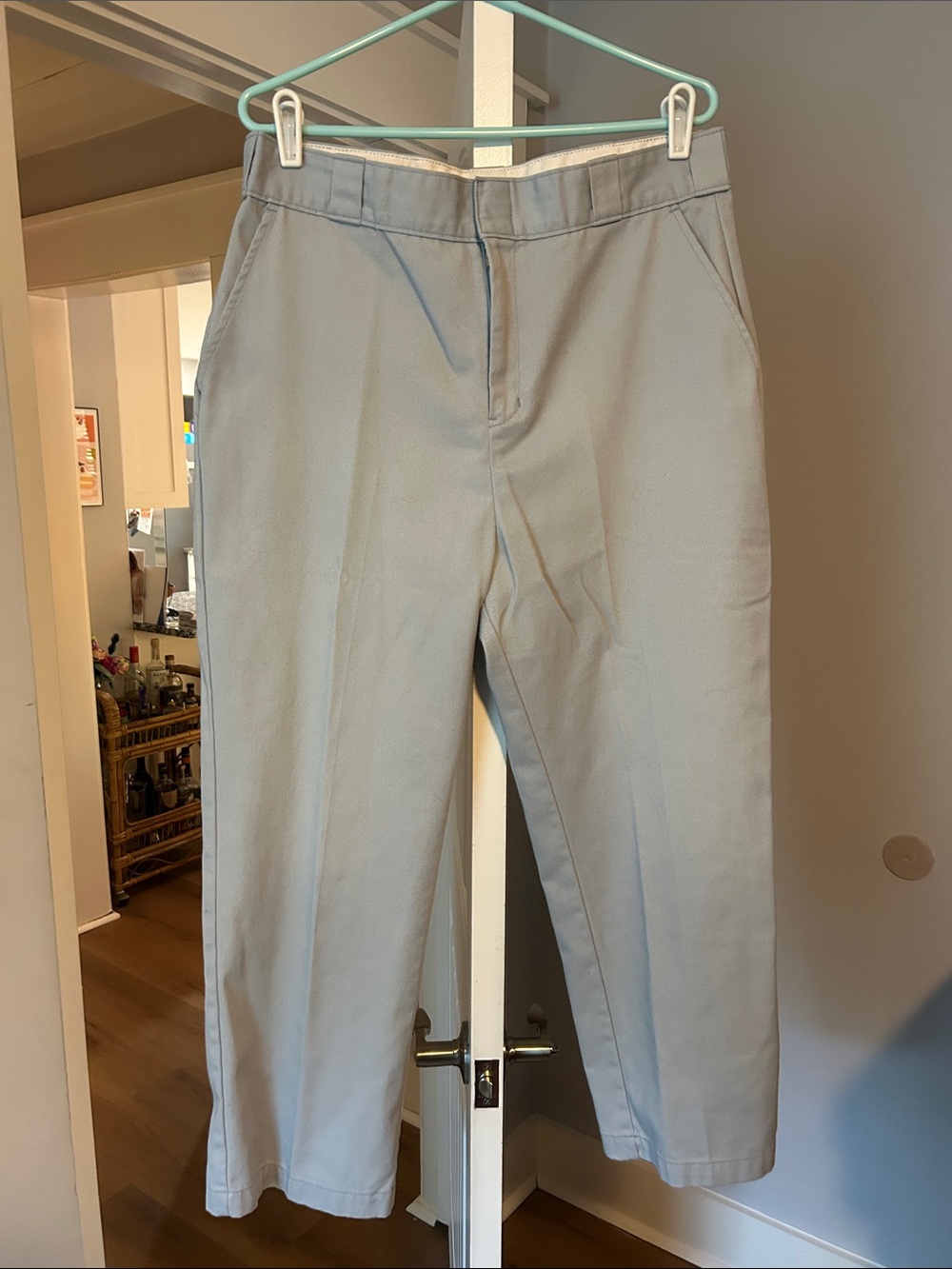 Dickies Light Blue Women's Straight Trousers
